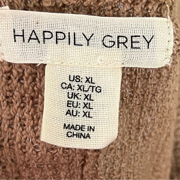 Happily Grey Women’s Brown High Rise Wide Leg Knit Pants Size XL Soft Stretchy - Picture 7 of 12